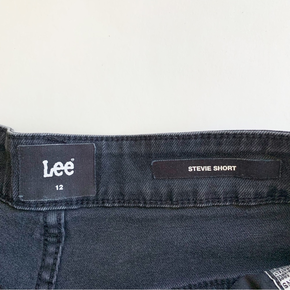 Lee Stevie Short Vintage Inspired High Rise Black Denim Cuffed Shorts - Picture 9 of 10